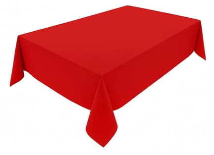 Hochwertige Tischdecke aus Minimate Gewebe. Modern, glatt, breiter Saum, bügelfrei, strapazierfähig, waschbar, trocknergeeignet. Küche und Wohnzimmer. Größe und Farbe wählbar. (Rot, 140 x 260)