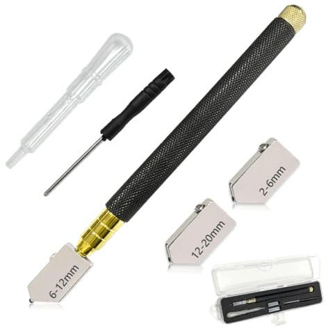5Pcs Glass Cutter Kit, 2mm-20mm Glass Bottle Cutter Pen for DIY Crafts, Cutting Tiles, Mosaic, Bottles, Mirrors