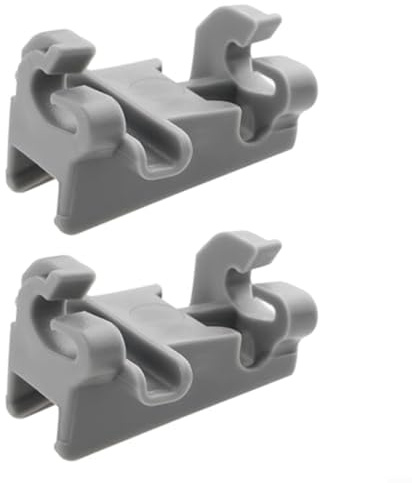 Dishwasher Basket Fixing Clip 00611474 Compatible with Multiple Models, Plastic Lower Rack Clamp Replacement, Easy Install Grey Spare Part 2-Pack
