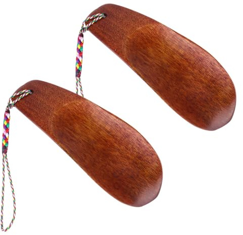 Angoily Chausse-pied en Bois Marron Petit et Portable, 2 Pièces pour Faciliter le Retrait des Chaussures, Famille Personnes Âgées