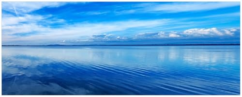 Wallario Küchenrückwand selbstklebend 115 x 50 cm, Motiv: Blaue Meeresbucht in Italien mit Spiegelung im Wasser | Spritzschutz abwischbar & pflegeleicht