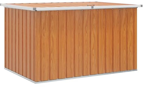 vidaXL Außenlagerbox Verzinkter Stahl 150 x 101 x 91 cm Holz