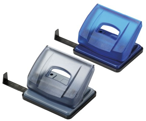 Herlitz 10690824 Locher (Büro) Bürolocher 1,6mm transluzent mit Anschlagschiene (Farben sortiert)