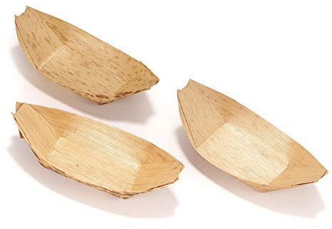 Bamboomn brand – Bamboo Leaf Boat – Set di piatti varia formati 4.7 x 2 4.7 x 2