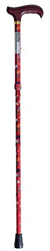Aidapt Floral Design Fold Down Adjustable Height Lightweight Walking Stick with Anti Slip Ferrule Foot to Aid Stability When Walking Supplied with a Hanging Carry Strap and Rubber Handle