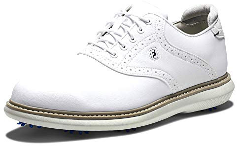 FootJoy Herren Traditionen Golfschuh, White/White, 47 EU Weit