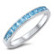 Kleine Schätze Damen-Ring/Verlobungsring - 925 Sterling Silber Aquamarin Zirkonia Ewigkeit Ring