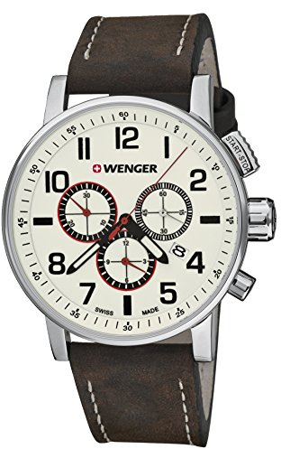 Wenger Herren Armbanduhr Chronograph Quarz Leder 01.0343.103