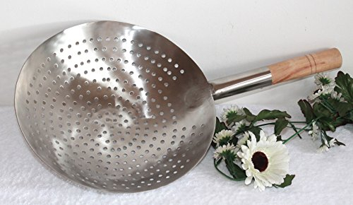 AAF Nommel Asia-Art-Factory, Woksieb Seiher Edelstahl Größe L 60 cm, Ø Kelle 30 cm, Nr. 030