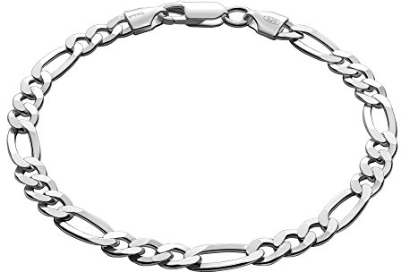 Massives Herrenarmband Aus 925 Sterling Silber Mit Karabinerverschluss