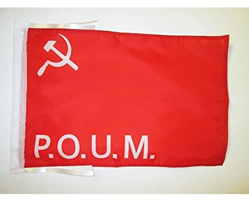 AZ FLAG Flagge Partido Obrero de Unificación Marxista 45x30 cm Kordeln | Für innen und außen Arbeiterpartei der Marxistischen Einheit POUM dekorative Flagge doppelte Nähte und verstärkte Kanten