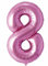Folienballon Zahl 8 (Pink) von Trendario - XXL Riesenzahl 100cm Ballon - Helium Luftballons für Geburtstag, Partydeko, Hochzeit