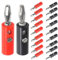 Oiyagai 20Pcs 4mm Audio Speaker Wire Cable Screw Banana Plug Connector Adapter Red Black