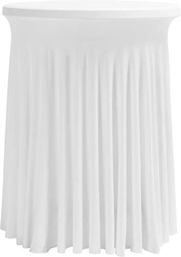Hussenkönig Stretch Stehtischhusse Tischhusse Husse für Stehtisch Tischdecke Größen Ø 60 cm 70 cm 80 cm Weiß Bügelfrei