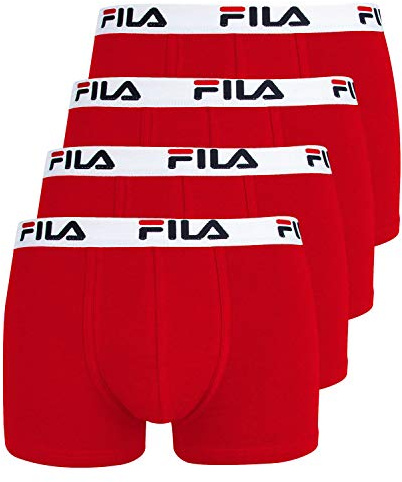 FILA Herren Boxershorts Unterhosen Man Boxers FU5016 4er Pack, Farbe:Rot, Wäschegröße:L, Artikel:-118 red