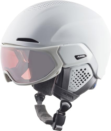 Alpina Unisex - Erwachsene, Alto QV Visierhelm, White matt, 51-55 cm