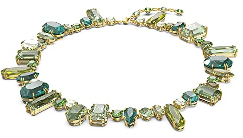 Swarovski Gema Halskette, Vergoldete Damenkette mit Mehrfarbigen Swarovski Kristallen