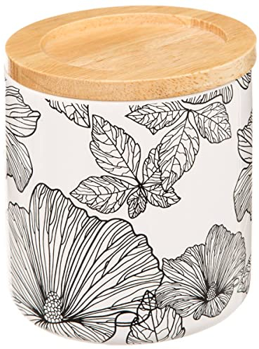 5five - Pot à Cotons blackflora Noir et Blanc