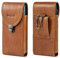 Hengwin Belt Phone Holder for Men, Mobile Phone Belt Pouch for iPhone 16 Pro Max 16 Plus 15 14 13 12 11 Pro Max, for Samsung S25 S24 S23 S22 Ultra S25+ Phone Case, Genuine Leather Holster with Clip