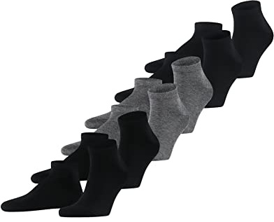 FALKE Herren Happy 6-Pack Sneakersocken atmungsaktive Baumwolle Herrensneakersocken verstärkt kurz langlebig strapazierfähig hautfreundlich ein Allrounder einfarbig Multipack Geschenkbox 6 Paar
