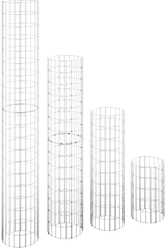 vidaXL Lit Surélevés à Gabion Circulaires 4 pcs Paniers de Gabion Jardinières de Jardin Bacs Plantes Terrasse Extérieur Ø30x50/100/150/200 cm