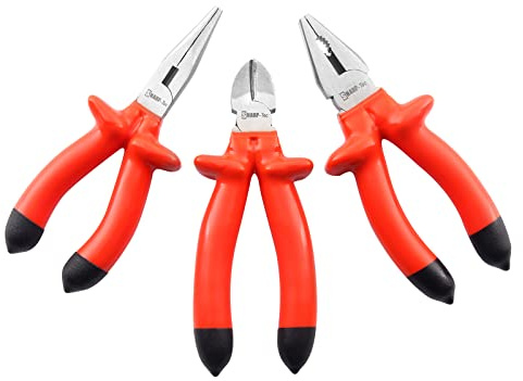 Sharp-tec Insulated Cutting Pliers Set Diagonal/Long Nose/Combinating Pliers Electrical Wire Cutters 1000V Wire Cutting Pliers, 6 inch