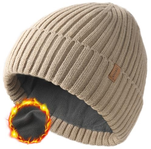 FURTALK Unisex Winter Beanie Grobstrick Mütze mit weiches Fleecefutter Warm Wintermütze für Herren und Damen