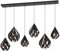 EGLO Hängelampe Carlton 1, Esstisch Pendelleuchte 6-flammig, Esszimmerlampe aus Metall in Schwarz und Kupfer, Hängeleuchte mit E27 Fassung