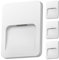 ledscom.de 4 Stück LED Wandleuchte/Treppenlicht STUFO für außen, IP44, flach, Downlight matt, eckig, warmweiß