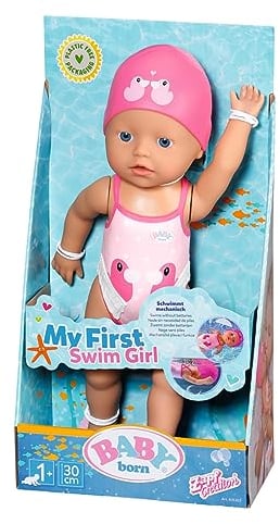 BABY born Schwimmende Lizzie 30cm, Aufzieh-Badepuppe, wasserfest, funktioniert ohne Batterien, 30 cm große Puppe, 835302 Zapf Creation