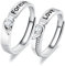 Whoiy Verlobungsringe Paar, Partnerringe Verstellbar Eheringe Silber 925 mit Gravur Forever Love Zirkon Verlobungsring Paar für Sie und Ihn