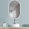 HOKO® Specchio-Bagno-con-Luce Ovale da Parete 50x90cm/90x50cm Montaggio Verticale+Orizzontale con Cornice in Metallo Nero. Interruttore Tattile+LED Regolabile Caldo/Freddo/Neutro 2700-6500k