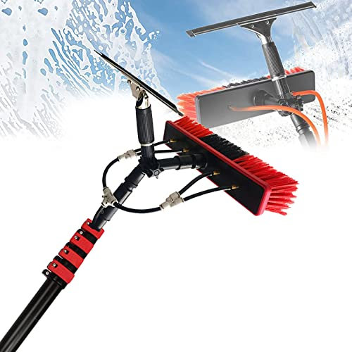 GIZMIT Solar Panel Cleaning Brush, Window Cleaner Solar Panel Cleaning System Washing Tool with 35cm Brush & Spray Washer Water Fed Pole w/Squeegee for Solar Panel,39FT/12M