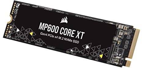 Corsair MP600 CORE XT 4TB PCIe Gen4 x4 NVMe M.2 SSD – QLC NAND Mit Hoher Dichte - M.2 2280 - DirectStorage-Kompatibel - Bis zu 5.000 MB/s - Ideal Für PCIe 4.0-Notebooks Und Desktops - Schwarz