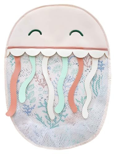 Copper Pearl Oceana Bath Toy Organizer with Suction Cups Extra-Large Mesh Bath Toy Holder for Bathtub, Quick-Dry Bath Toy Storage Net, Convenient Bath Toy Net for Tub - Cora