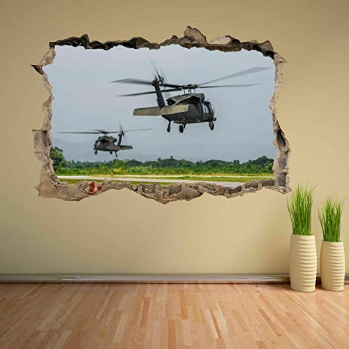 Wandsticker Air Force Hubschrauber Wandaufkleber Wandbild Aufkleber Kinderzimmer Dekor 45x68cm