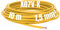 Kalitec 10 metri X07V-K 1,5 mm², cavo di cablaggio giallo, cavo flessibile in PVC, cavo singolo da 1,5 mm2, cavo da 1,5 mm2, cavo a filo singolo