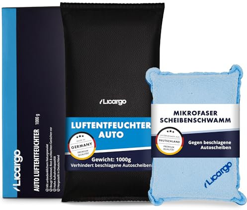 LICARGO® 2-teiliges Winter Set - Mikrofaser Scheibenschwamm & Luftentfeuchter Auto 1kg