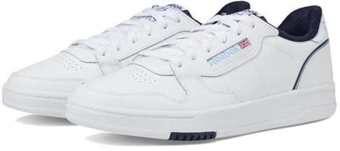 Reebok Phase Court Sneaker für Erwachsene, Unisex, Weiß/Marineblau/weiches Blau, 47/48.5 EU