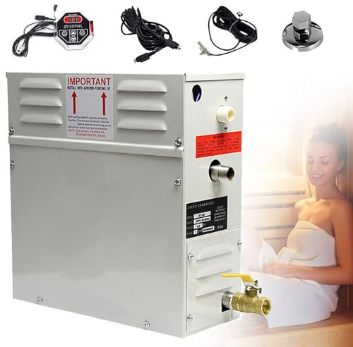 Qiang Generatore a Vapore Sauna 220v/380v 3kw-21kw per Sauna/Doccia/Bagno Turco/Spa,con Controller Touch Intelligente 25-55℃ per 3-20m³ Riscaldamento Spazio,220V-4.5KW