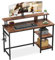 Dripex Scrivania per computer, Ripiani per Monitor, tavolo per computer portatili con vano portaoggetti a 2 livelli, 107x46x95cm, Marrone