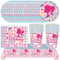 NTEVXZ 61pcs Décorations d'anniversaire Barbi, Vaisselle de Fête de Barbi, Assiettes, Décoration de Fête de Barbi, Serviette en Papier, Tasse, Nappe, Vaisselle de Fête d'anniversaire, 10 Personas
