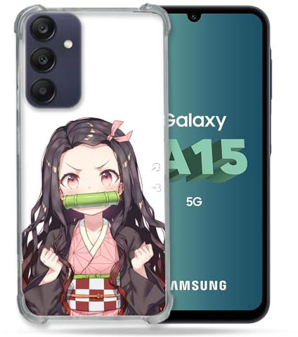 Cokitec Verstärkte Schutzhülle für Samsung Galaxy A15 4G / 5G Manga Demon Slayer Nezuko