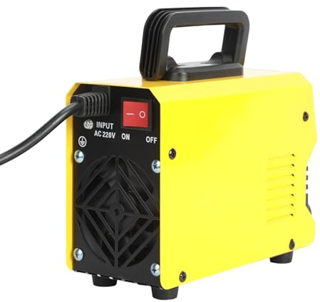 Kripyery Saldatrice TIG da 220 V, inverter senza gas, DC anti-stick, display digitale LCD, saldatrice a caldo, saldatrice a nucleo di flusso, colore giallo