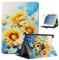 Anpredo 360 Rotating Cases for iPad 10.2 Inch 9th/7th/8th Generation with Auto Wake/Sleep, Premium PU and Soft TPU Back Cover for Apple iPad 9/7/8 Gen, Sunflower