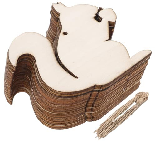 STOBOK 20 Stücke Holz Eichhörnchen Ausschnitte Handwerk Liefert Dekorative Holz für