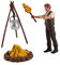 FUNOMOCYA 1 Set Lagerfeuer Camping Modell Mini Lagerfeuer Modell Picknick Szene Spielspielzeug Miniatur Taschenlampe Mini Picknick Modell Camping Lagerfeuer Modell Lagerfeuer Szene Modell