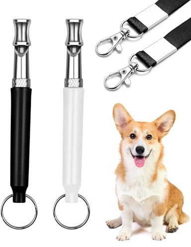 AORHOFJ 2 Pack Hundepfeife Gegen Bellen, Wird FüR Den RüCkruf Verwendet Hundepfeife Gegen Bellen, Hundepfeife Hochfrequenz Lautlos, Verstellbare Hundepfeife Gegen Bellen, Mit Lanyard