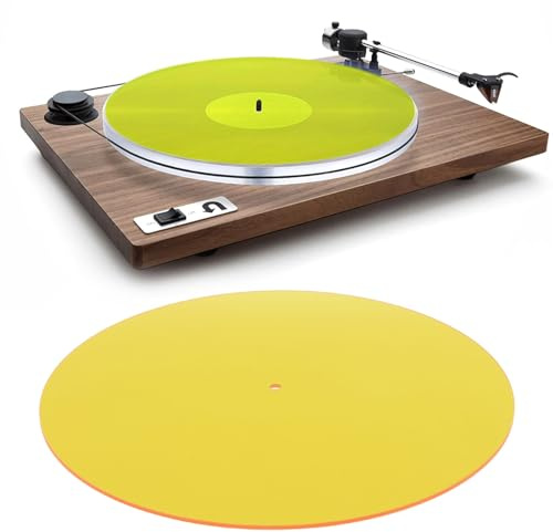 Acryl-Plattenspielermatte, Transparente Plattenteller-Slipmat für 12-Zoll-Vintage-Plattenspieler, Reduziert Statische Aufladung, Reduziert Geräusche und Geräusche durch Statische