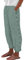 Generic Damen Sommerhose 7/8 Capri Hose Grün M Hohe Taille Leichte Leinenhose mit Plissierter Vorderseite und 2 Taschen